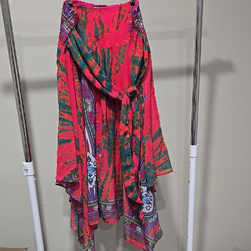 Sz L Vibrant Multicolor Women's Boho Skirt